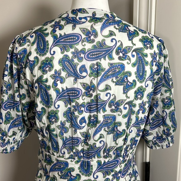 Boden Elsa Crinkle Midi Tea Dress Surf The Web Paisley Wave Pockets US 10 NEW - Picture 8 of 14
